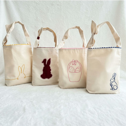 Handgemachte Ostertasche Kinder Baumwolle Leinen 4 Farben nachhaltig"