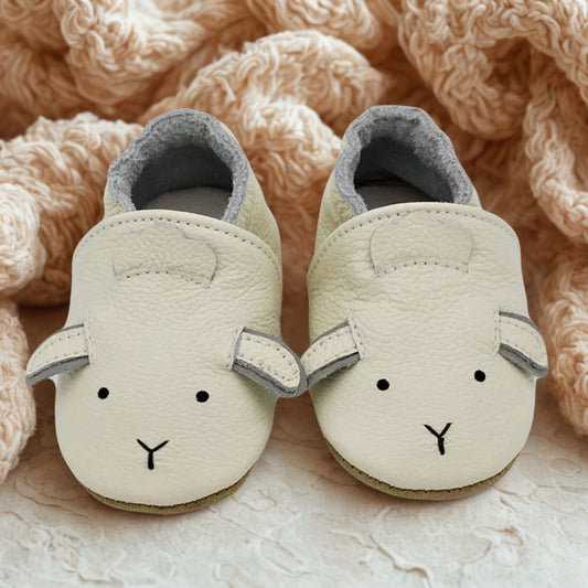Leder-Krabbelschuhe Weisses Lamm