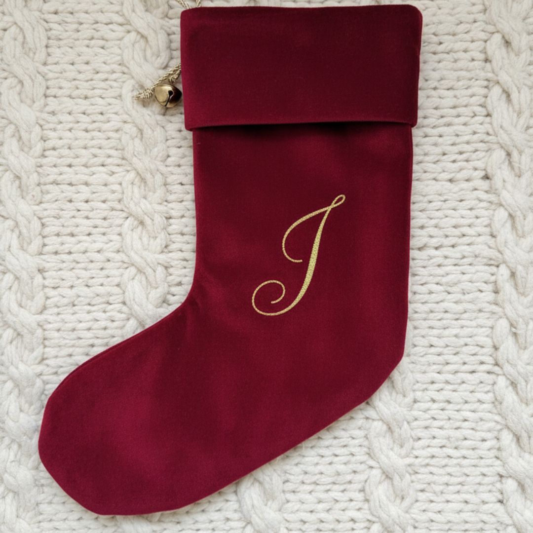 Handgefertigter Nikolausstrumpf in Rot Handbemalt