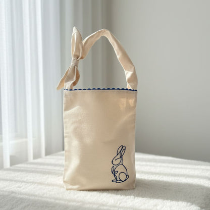 Ostertasche Junge blau Produktfoto - handgemachte Ostertasche aus Stoff mit Leinen-Innenfutter