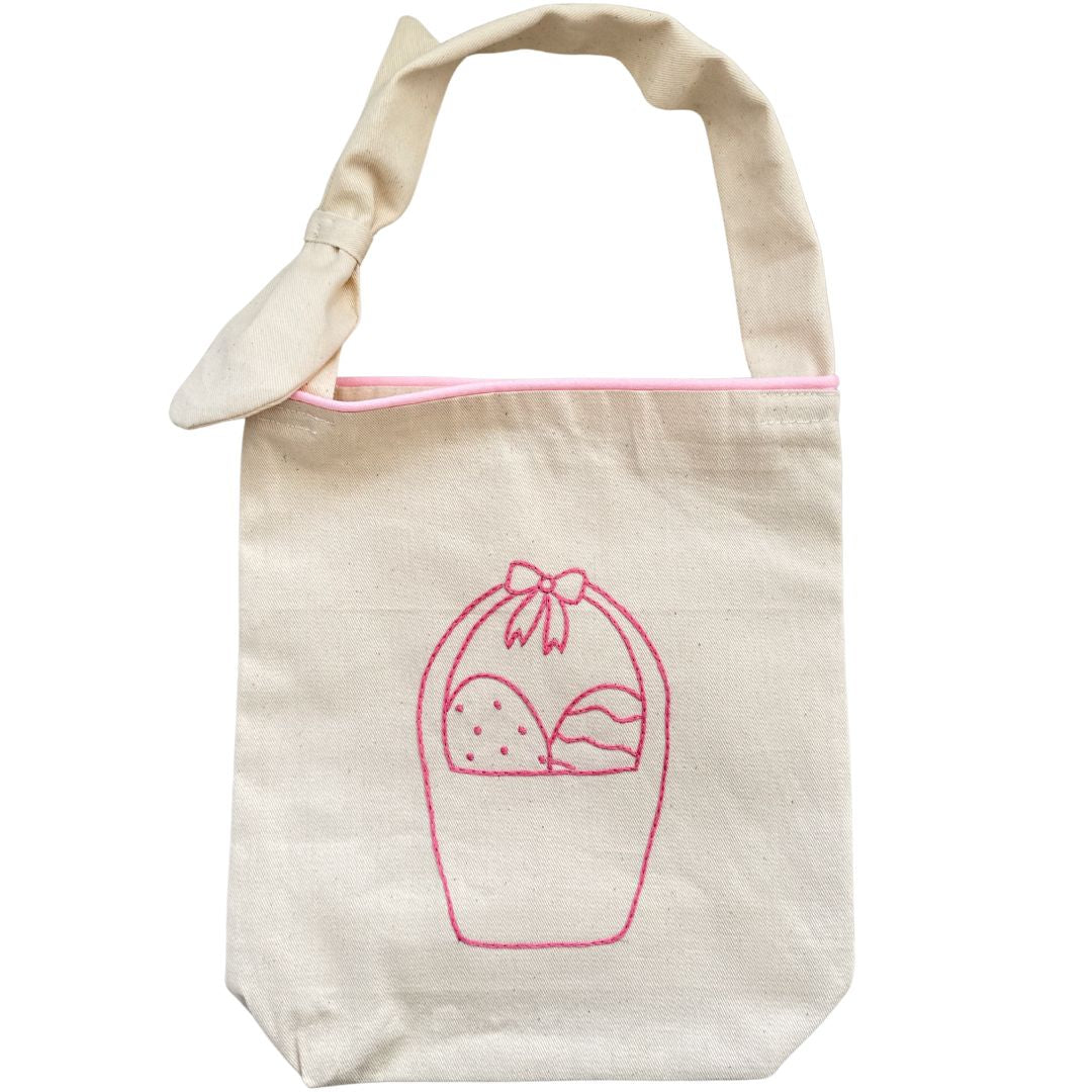 Handgemachte Ostertasche Kinder rosa Produktfoto - wiederverwendbare Geschenktasche Ostern Stoff