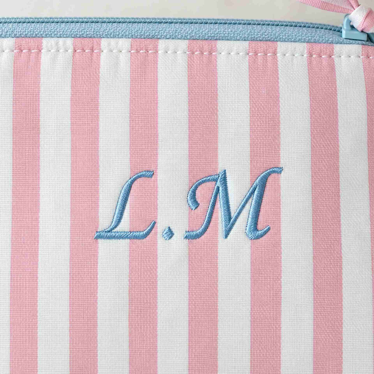 gestreifte  Personalisiertes Täschchen rosa