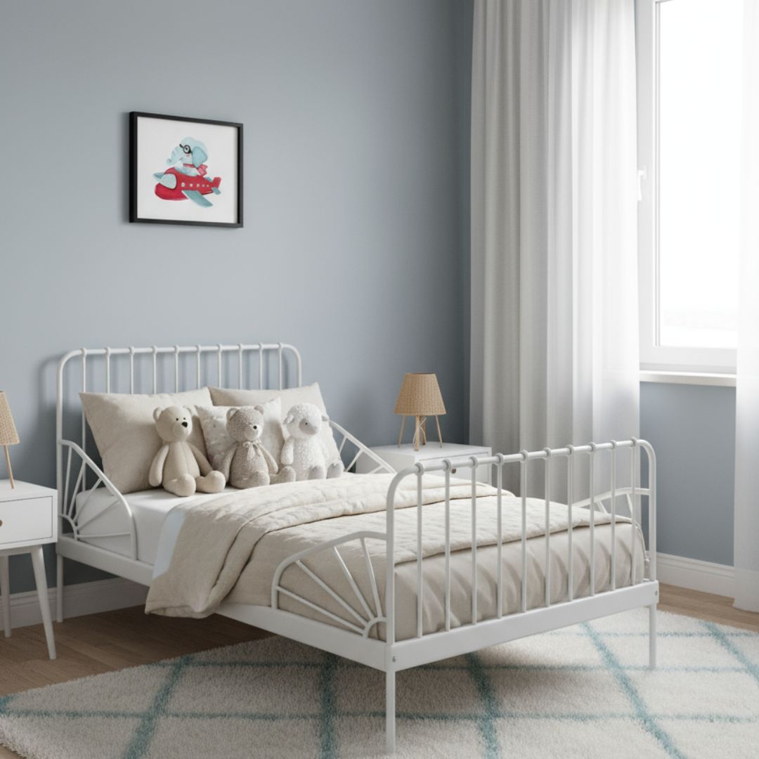 Handgemaltes Flugzeug Leinwandbild für Kinderzimmer - Flugzeug Wandbild auf Canvas